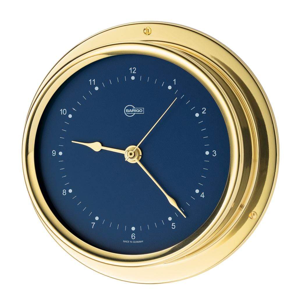 BARIGO Qualifies for Free Shipping Barigo Quartz Clock 4" Dial Brass Housing Blue Dial #684MSBL