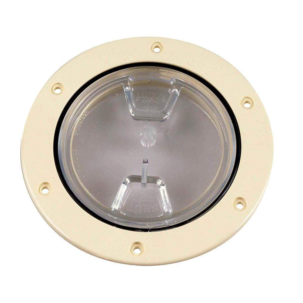 Beckson Marine Qualifies for Free Shipping Beckson 4" Clear Center Screw Out Deck Plate Beige 4.5" Cut #DP40-N-C