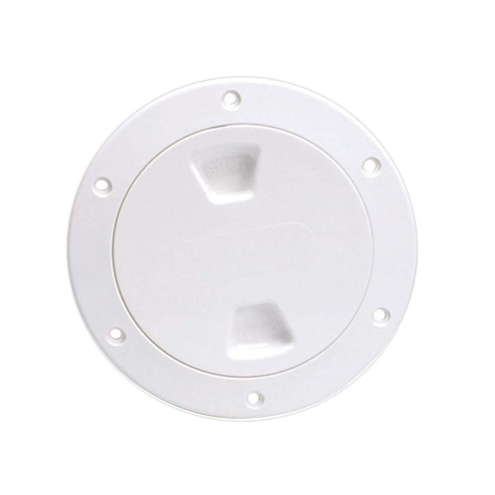 Beckson Marine Qualifies for Free Shipping Beckson 4" Smooth Center Screw Out Deck Plate White 4.5" Cut #DP40-W