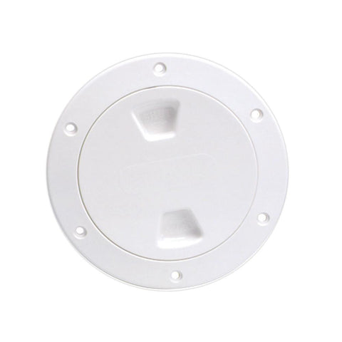 Beckson Marine Qualifies for Free Shipping Beckson 4" Smooth Center Screw Out Deck Plate White 4.5" Cut #DP40-W