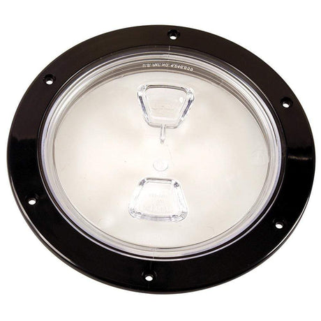 Beckson Marine Qualifies for Free Shipping Beckson 6" Clear Center Screw Out Deck Plate Black 6.5" Cut #DP60-B-C
