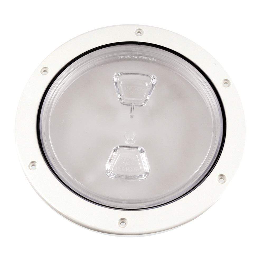 Beckson Marine Qualifies for Free Shipping Beckson 6" Clear Center Screw Out Deck Plate White 6.5" Cut #DP60-W-C