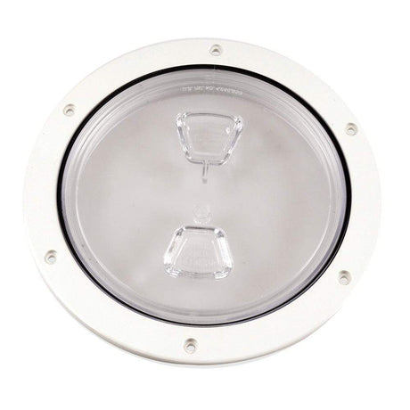 Beckson Marine Qualifies for Free Shipping Beckson 6" Clear Center Screw Out Deck Plate White 6.5" Cut #DP60-W-C