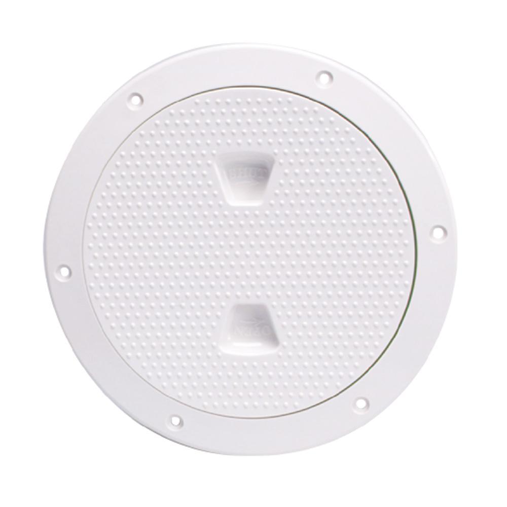 Beckson Marine Qualifies for Free Shipping Beckson 6" Non-Skid Screw Out Deck Plate White 6.5" Cutout #DP62-W
