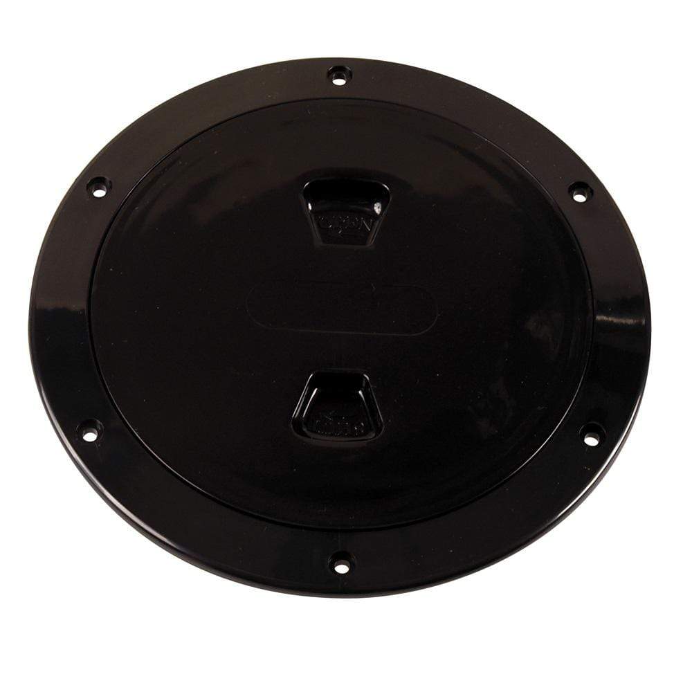 Beckson Marine Qualifies for Free Shipping Beckson 6" Smooth Center Screw Out Deck Plate Black 6.5" Cut #DP60-B