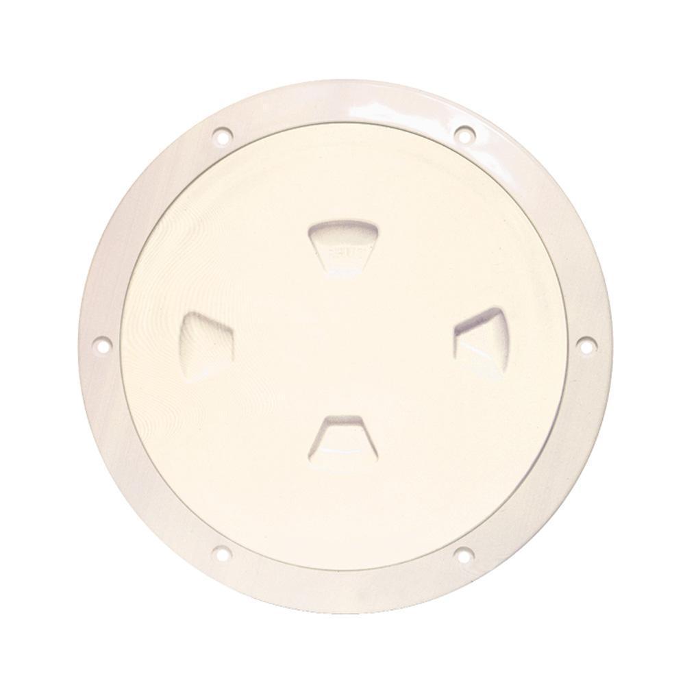Beckson 8" Smooth Center Screw Out Deck Plate Beige 8.5" Cut #DP80-N