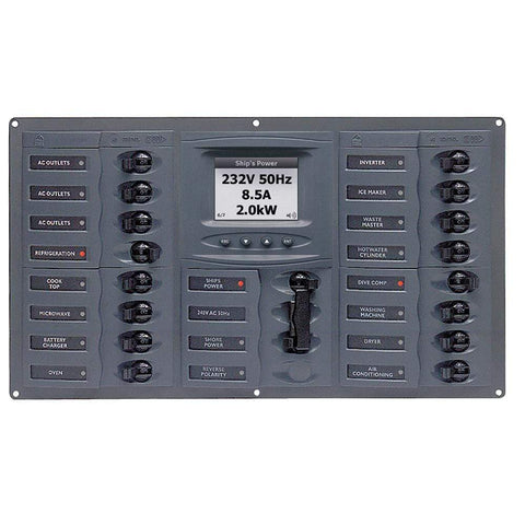 BEP Marine Not Qualified for Free Shipping BEP AC Circuit Breaker Panel with Digital Meters 16SP 2DP #900-AC4-ACSM