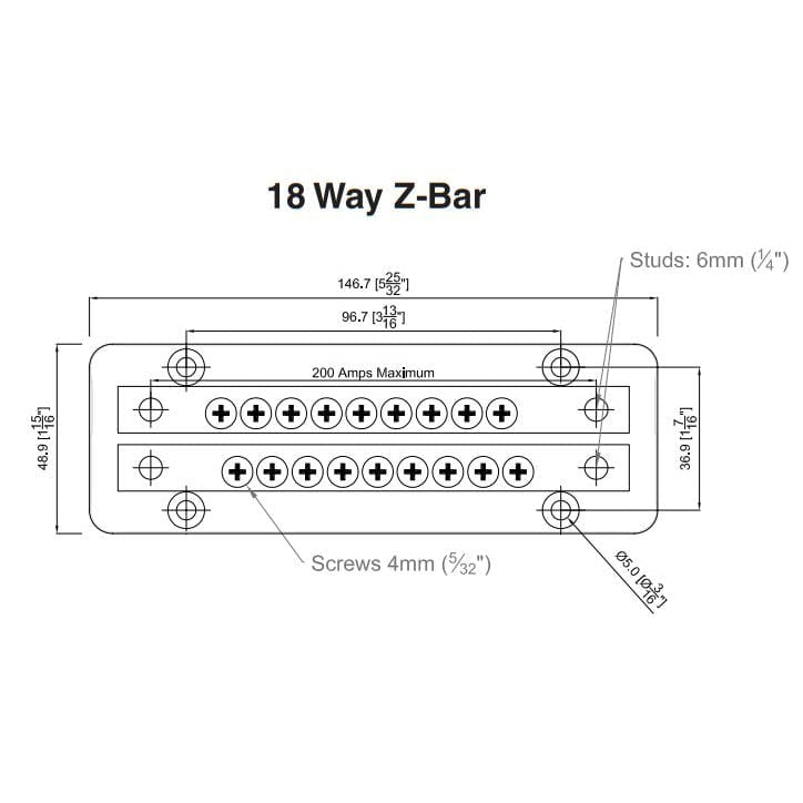 BEP Marine Pro Installer Z Bar 18 Way Tinned Copper Bus Bar