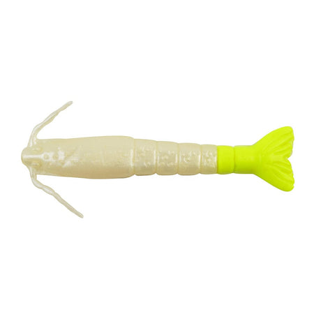 Berkley Qualifies for Free Shipping Berkley Gulp Shrimp 3" Pearl White/Chartreuse #1240006