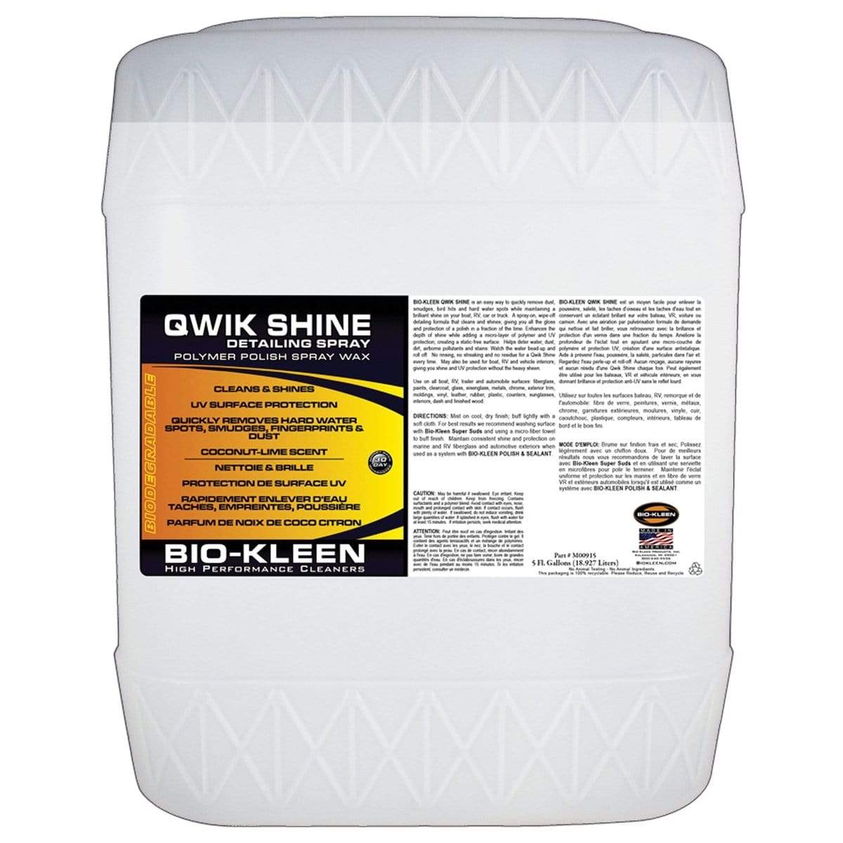 Biokleen Not Qualified for Free Shipping Biokleen Qwik Shine Detailing Spray 5-Gallon #M00915