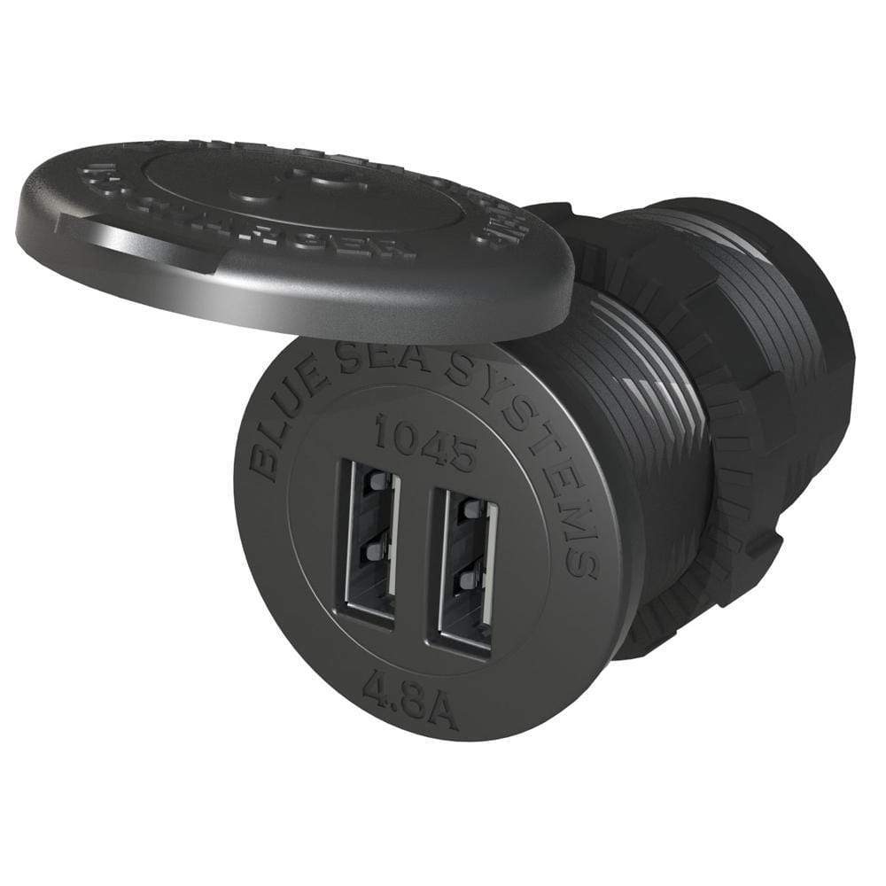 Blue Sea System Qualifies for Free Shipping Blue Sea 12/24v Dual USB Charger 1-1/8" Hole Mount #1045
