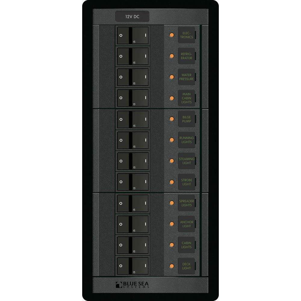 Blue Sea System Qualifies for Free Shipping Blue Sea 12-Position Square Main AC 360 Panel Rocker Style #1223