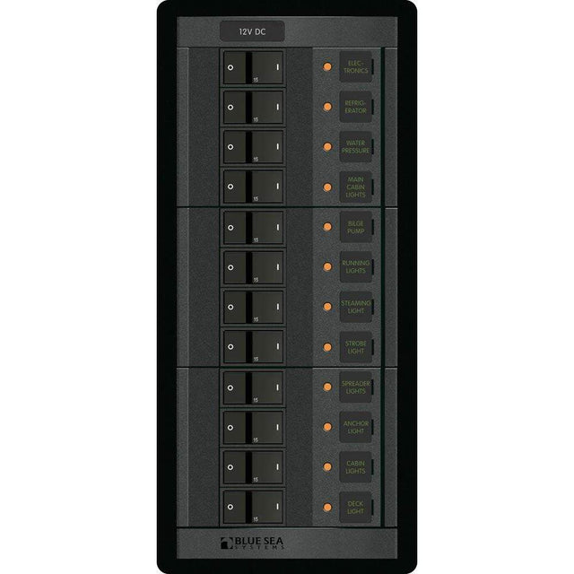 Blue Sea System Qualifies for Free Shipping Blue Sea 12-Position Square Main AC 360 Panel Rocker Style #1223