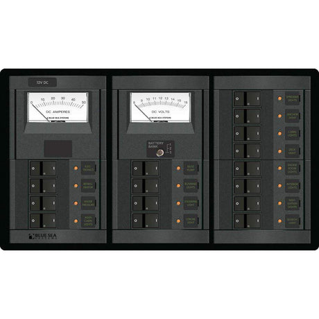 Blue Sea System Qualifies for Free Shipping Blue Sea 16-Position Rocker Switch Style 360 Panel with Ammeter #1201