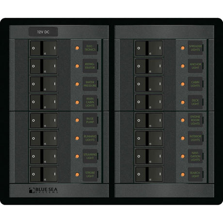 Blue Sea System Qualifies for Free Shipping Blue Sea 16-Position Square Main AC 360 Panel Rocker Style #1222