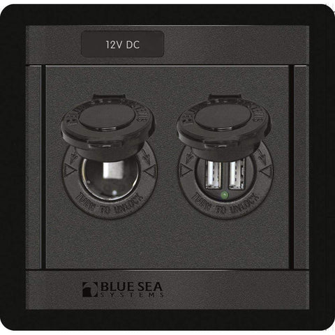 Blue Sea System Qualifies for Free Shipping Blue Sea 360 Panel 12v DC Socket & Dual USB Charger #1478