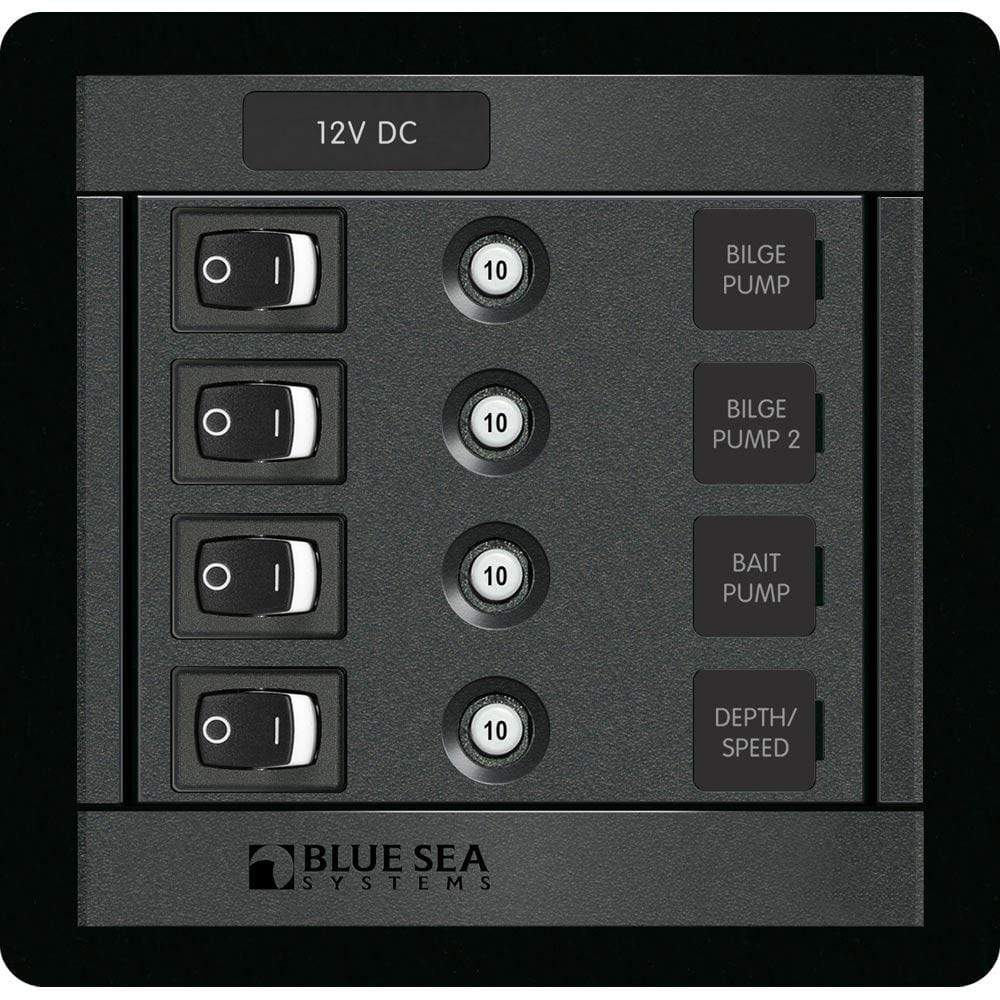 Blue Sea System Qualifies for Free Shipping Blue Sea 4-Position Square Rocker Switch Panel #1455