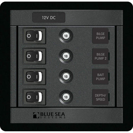 Blue Sea System Qualifies for Free Shipping Blue Sea 4-Position Square Rocker Switch Panel #1455