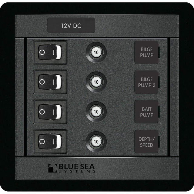 Blue Sea System Qualifies for Free Shipping Blue Sea 4-Position Square Rocker Switch Panel #1455