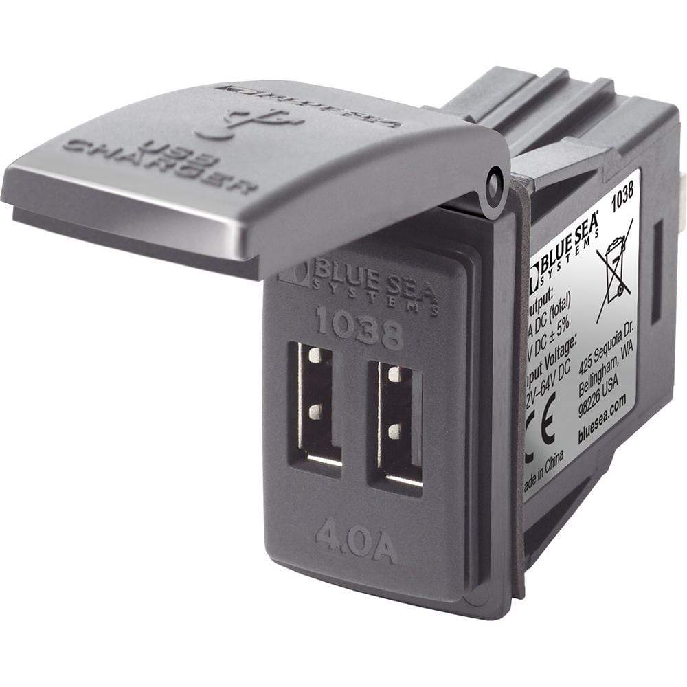 Blue Sea System Qualifies for Free Shipping Blue Sea 48v Dual USB Charger Contura Switch Mount #1038