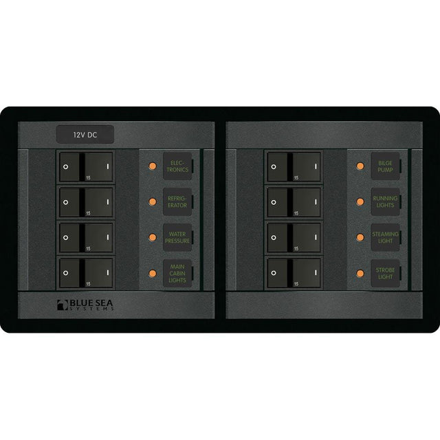 Blue Sea System Qualifies for Free Shipping Blue Sea 8-Position Horizontal Main AC 360 Panel Rocker Stye #1225