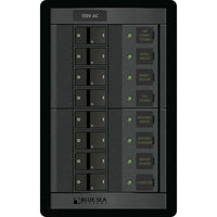 Blue Sea System Qualifies for Free Shipping Blue Sea 8-Position Vertical AC 360 Main Panel Rocker Style #1228