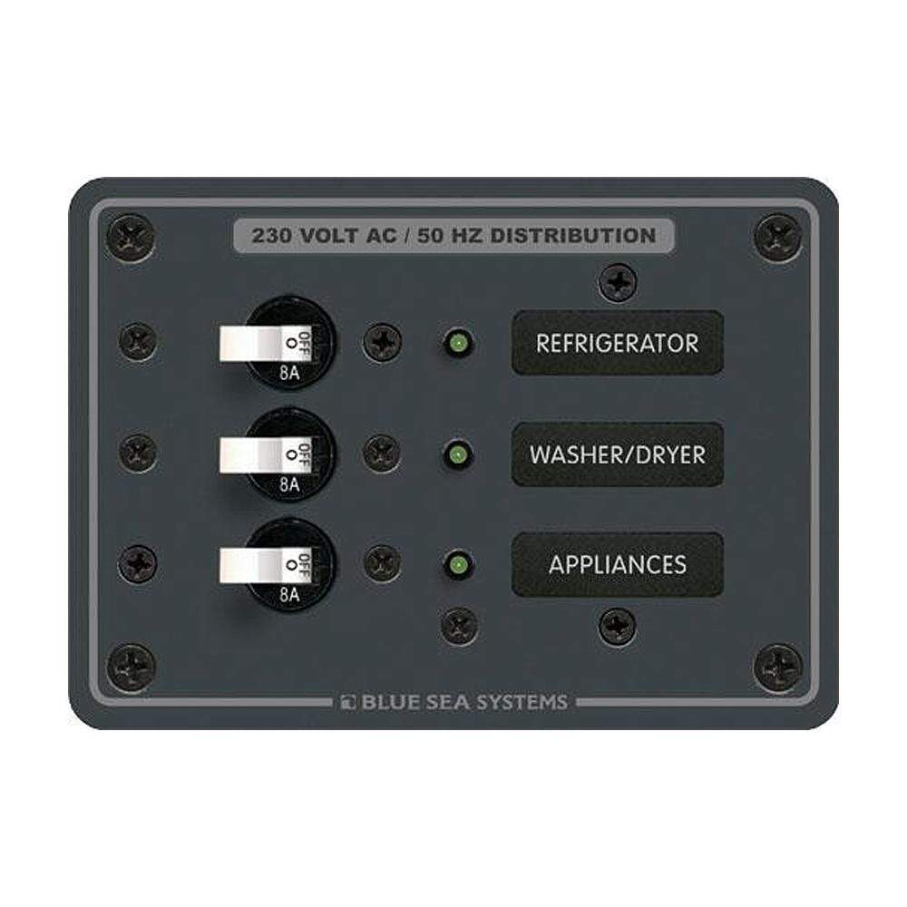 Blue Sea System Qualifies for Free Shipping Blue Sea 88 AC 3-Position 230v European Breaker Panel #8158