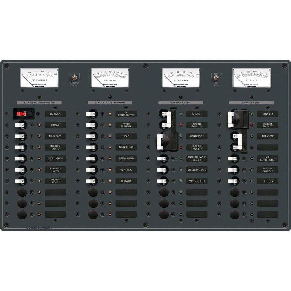 Blue Sea System Qualifies for Free Shipping Blue Sea AC 2 Sources Plus 12-Position/DC Main Plus 19-Position #8186
