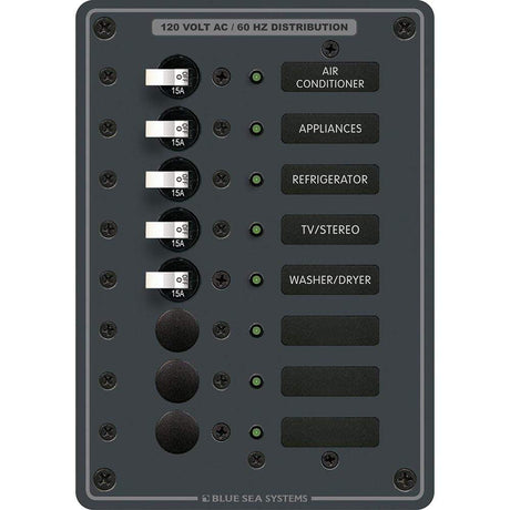 Blue Sea System Qualifies for Free Shipping Blue Sea AC 8-Position Toggle Circuit Breaker Panel #8059