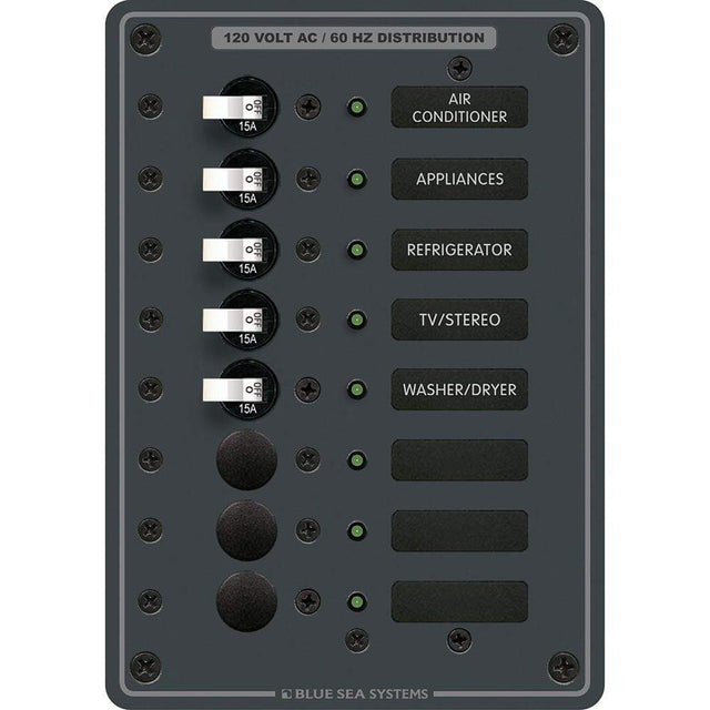 Blue Sea System Qualifies for Free Shipping Blue Sea AC 8-Position Toggle Circuit Breaker Panel #8059