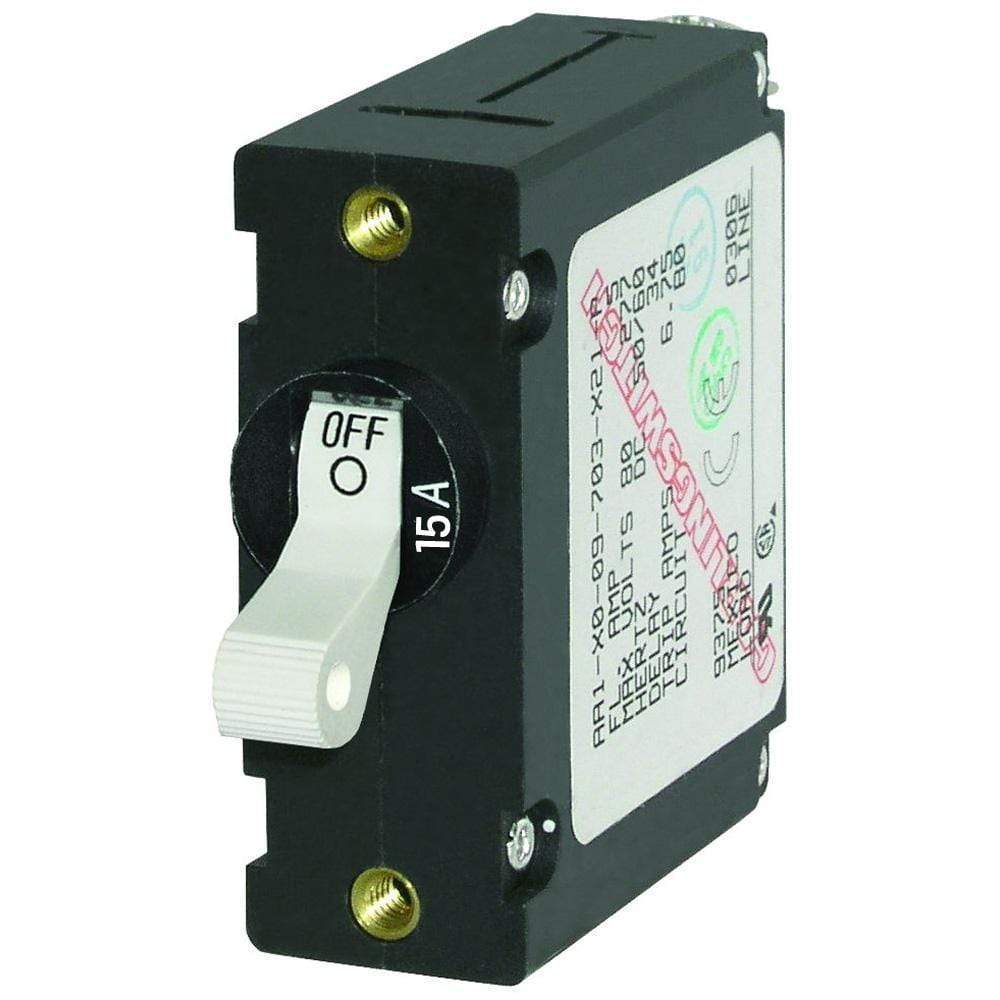 Blue Sea AC/DC Single-Pole Magnetic World Circuit Breaker 15a #7210