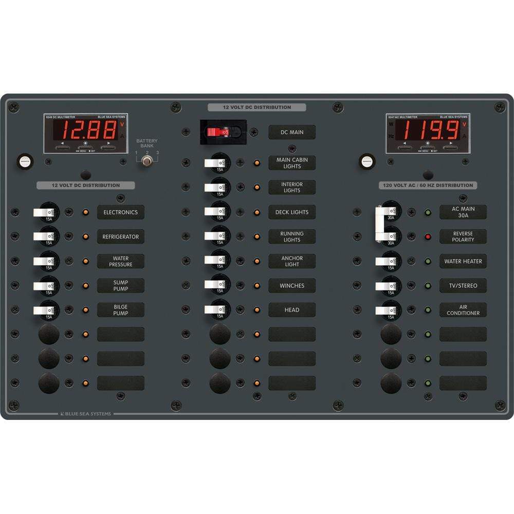 Blue Sea System Qualifies for Free Shipping Blue Sea AC Main Plus 6-Position/DC Main Plus 18-Position #8408