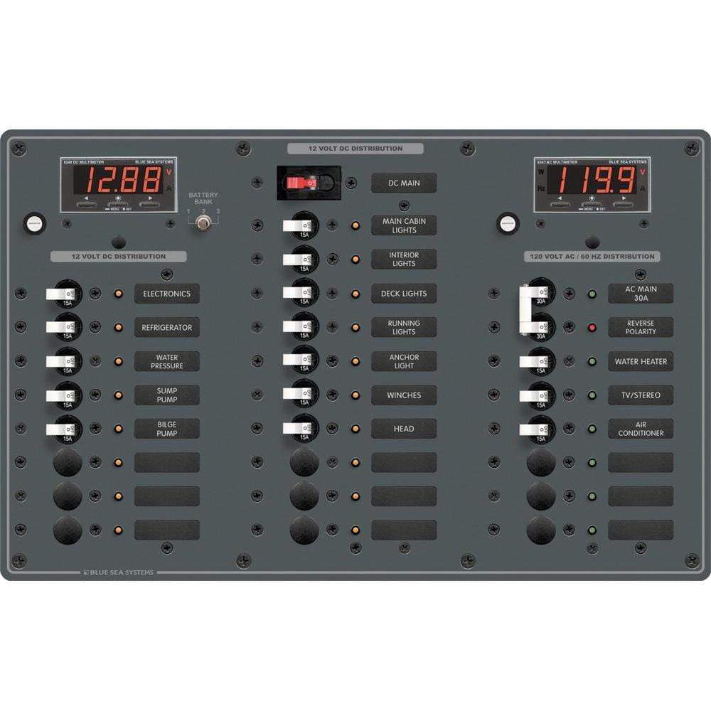 Blue Sea System Qualifies for Free Shipping Blue Sea AC Main Plus 6-Position/DC Main Plus 18-Position #8508