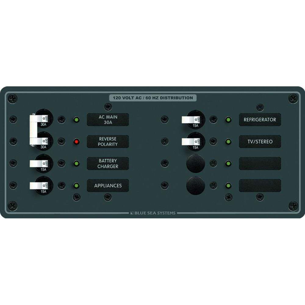 Blue Sea System Qualifies for Free Shipping Blue Sea AC Main Plus 6-Position White #8412