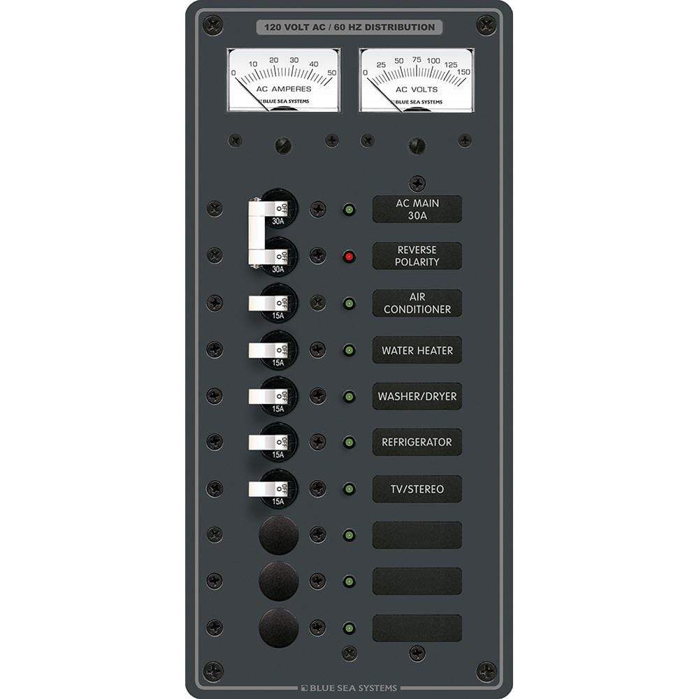 Blue Sea System Qualifies for Free Shipping Blue Sea AC Main Plus 8-Position Toggle Circuit Breaker Panel #8074