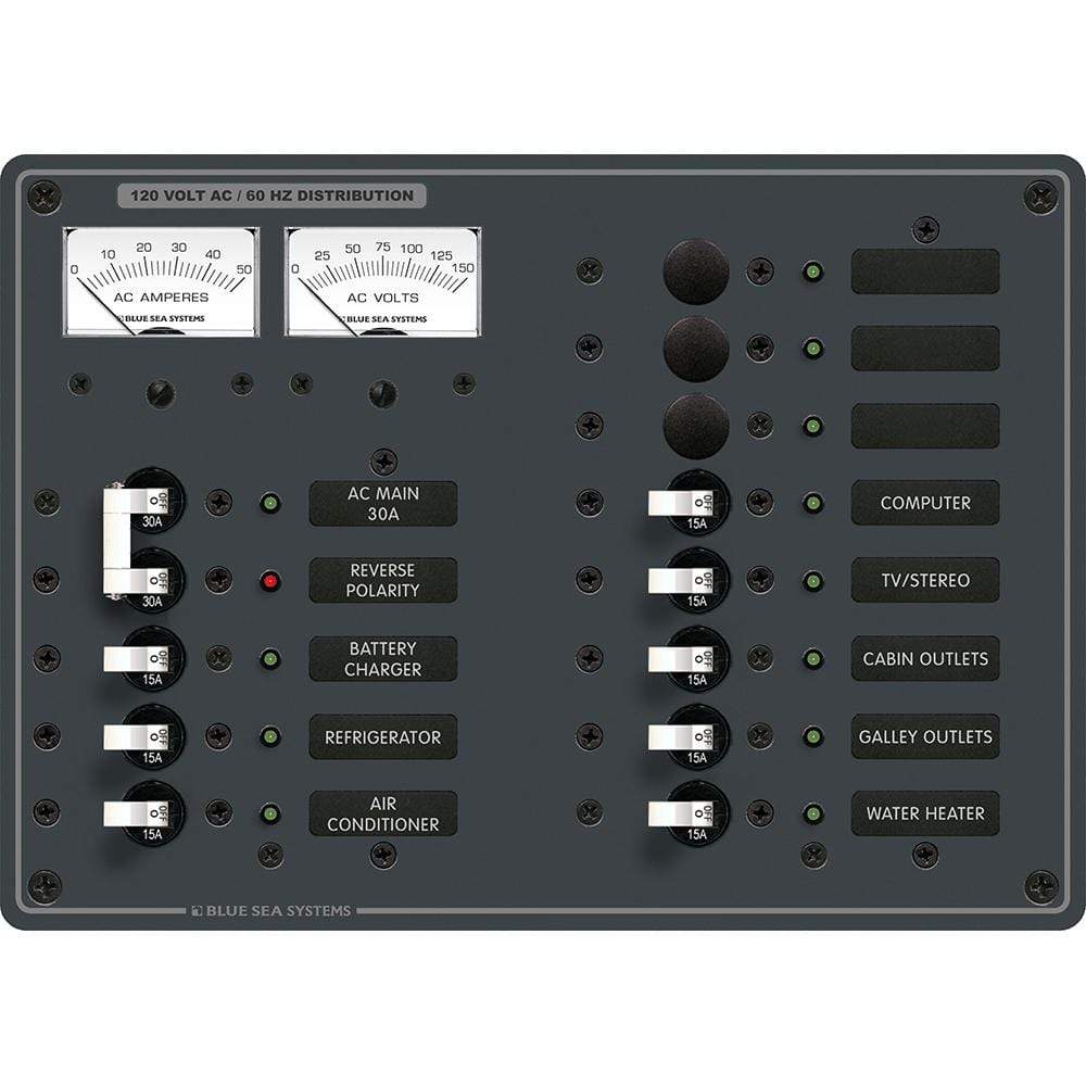 Blue Sea System Qualifies for Free Shipping Blue Sea AC Main Plus11-Position Toggle Circuit Breaker Panel #8076
