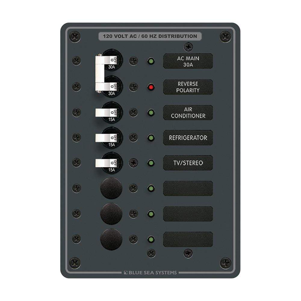 Blue Sea System Qualifies for Free Shipping Blue Sea AC Main Plus6-Position Breaker Panel White Switches #8027