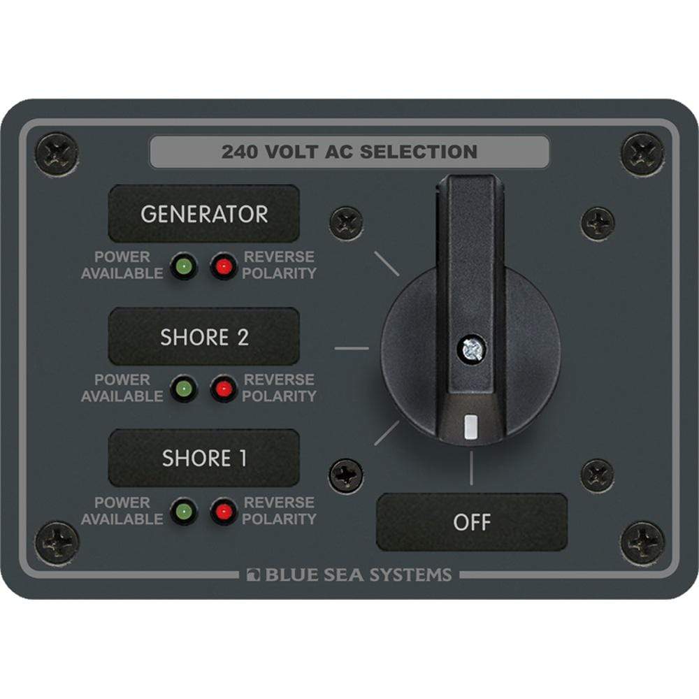 Blue Sea System Qualifies for Free Shipping Blue Sea AC Rotary Switch Panel 65a 3-Position Plus OFF 3 Pole #8361