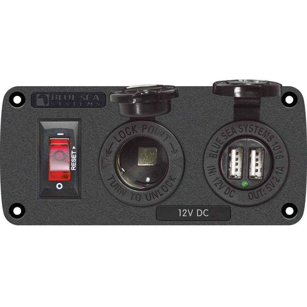 Blue Sea System Qualifies for Free Shipping Blue Sea Below Deck Panel 12v Socket & Dual USB #4353