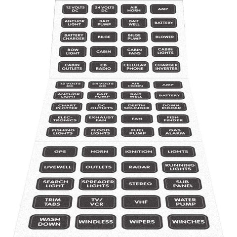 Blue Sea System Qualifies for Free Shipping Blue Sea Black Small Format Label Kit 60 Labels #8214
