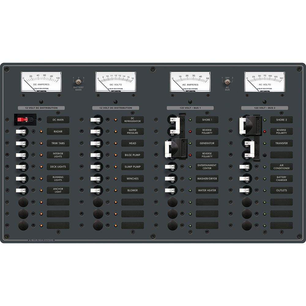 Blue Sea System Qualifies for Free Shipping Blue Sea Breaker Panel 20-12v 20-120v AC #8086