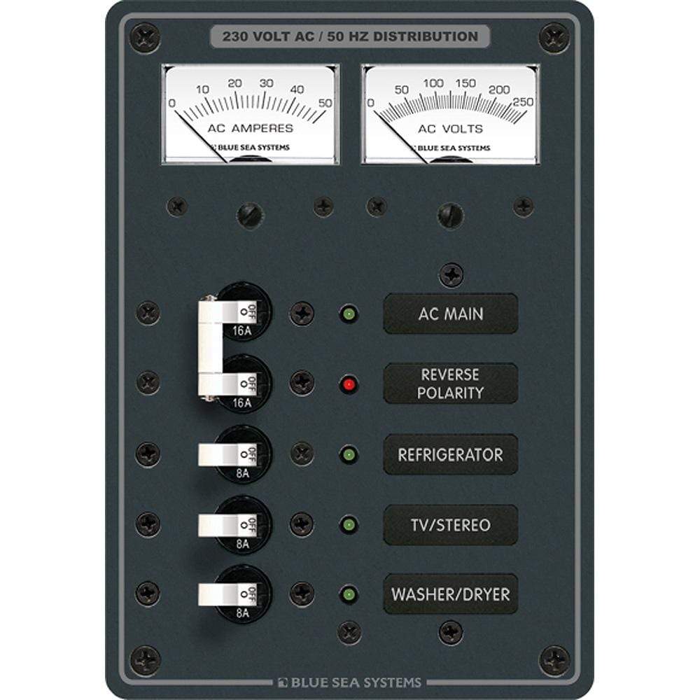 Blue Sea System Qualifies for Free Shipping Blue Sea Breaker Panel 230v AC 5-Position #8509