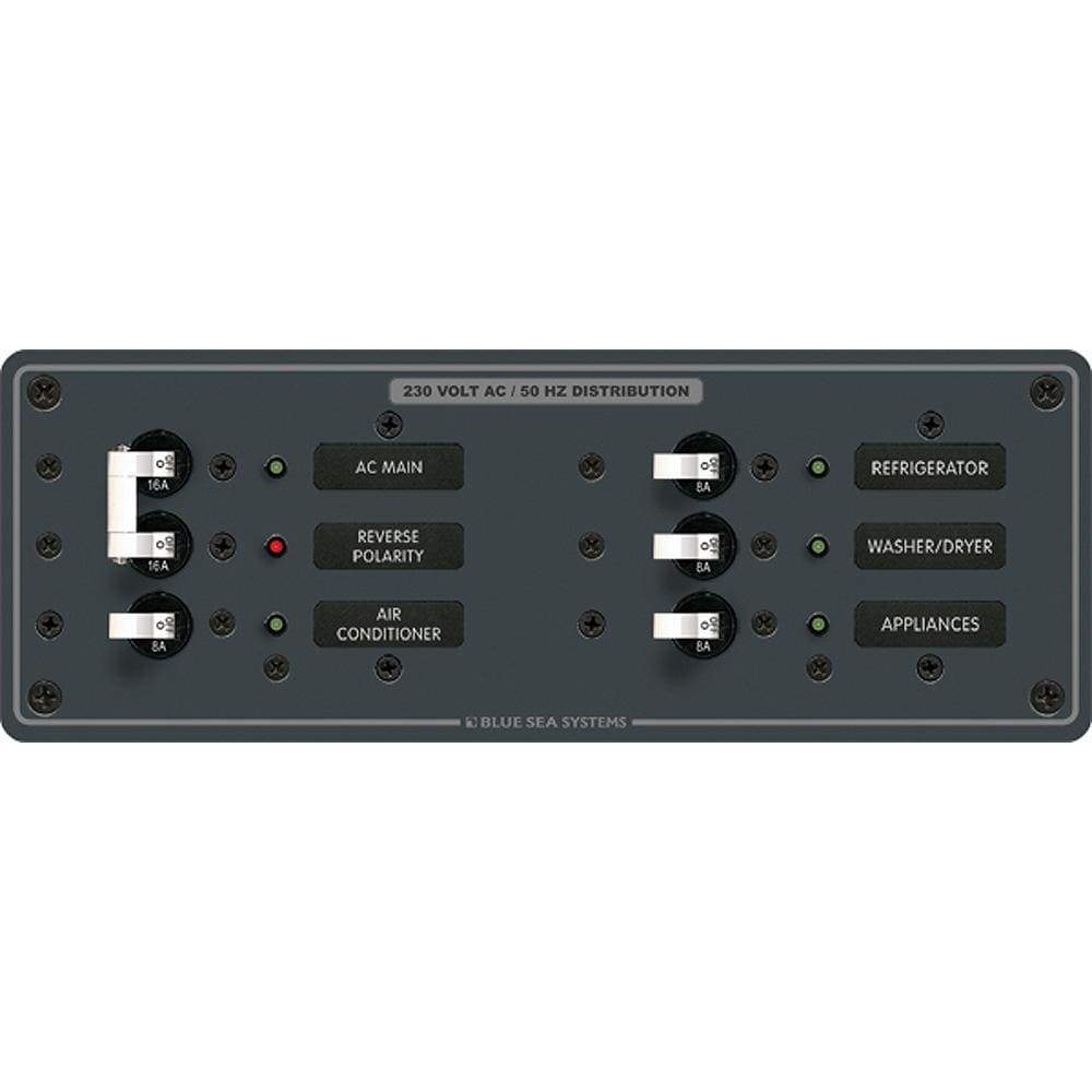 Blue Sea System Qualifies for Free Shipping Blue Sea Breaker Panel 230v AC 6-Position #8199
