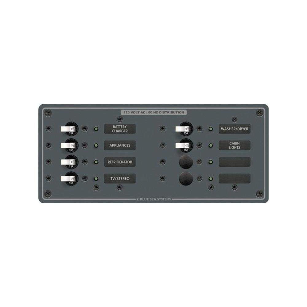 Blue Sea System Qualifies for Free Shipping Blue Sea Breaker Panel 230v AC 8 Pos #8511