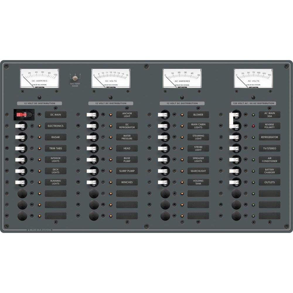 Blue Sea System Qualifies for Free Shipping Blue Sea Breaker Panel 30-12v 10-120v AC #8095