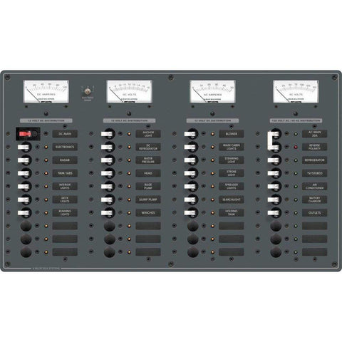 Blue Sea System Qualifies for Free Shipping Blue Sea Breaker Panel 30-12v 10-120v AC #8095