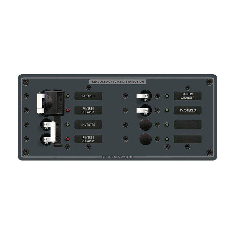 Blue Sea System Qualifies for Free Shipping Blue Sea Breaker Panel AC 2-Sources Plus 4-Position White #8499
