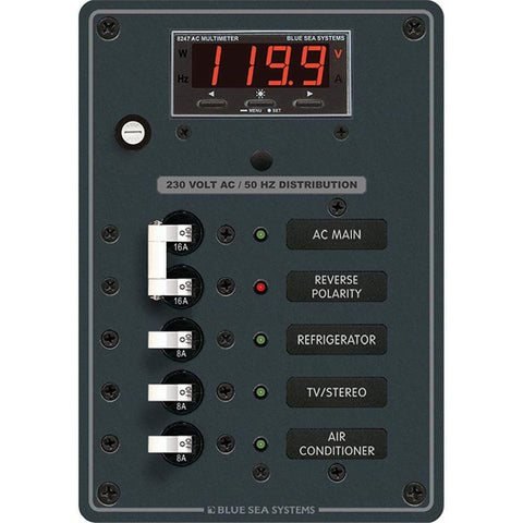 Blue Sea System Qualifies for Free Shipping Blue Sea Breaker Panel AC 3-Position with Main #8505