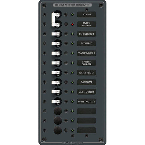 Blue Sea System Qualifies for Free Shipping Blue Sea Breaker Panel AC Main Plus 11-Position European White #8585
