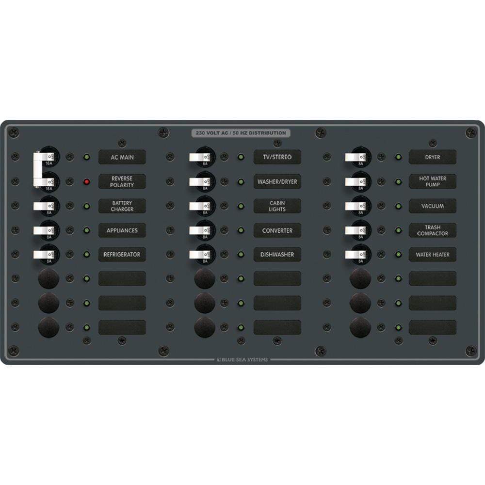 Blue Sea System Qualifies for Free Shipping Blue Sea Breaker Panel AC Main Plus 22-Position European White #8565
